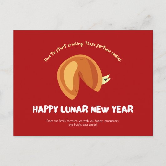 Fortune Cookie Chinese Lunar New Year Briefkaart (Voorkant)