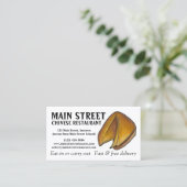 Fortune Cookie Chinese Restaurant Food Chef Diner Visitekaartje (Staand voorkant)