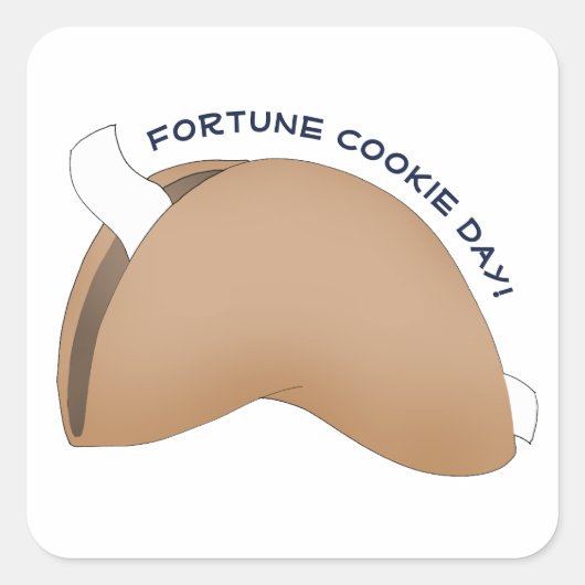 Fortune Cookie Day Vierkante Sticker (Voorkant)