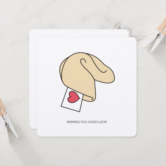 Fortune Cookie Good Luck Card Kaart (Voorkant / Achterkant in situ)