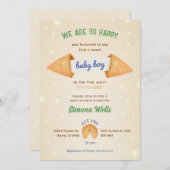 Fortune Cookie Het is Baby Boy Gentleman Blue Show Kaart (Voorkant / Achterkant)