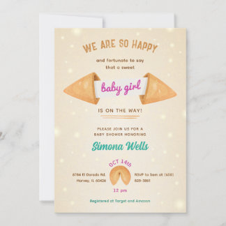 Fortune Cookie Het is Baby Meisje Leuke Douche Spr Kaart