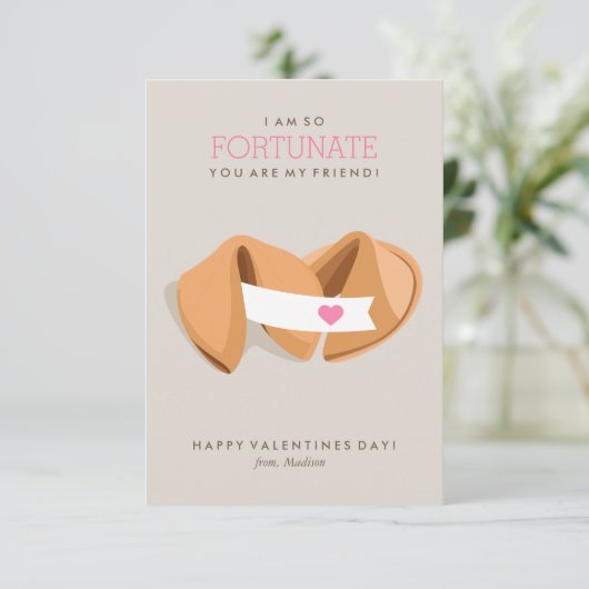 Fortune Cookie Kinder Classroom Valentijn Kaart (Staand voorkant)