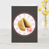 Fortune Cookie 'Luck' Belt Wenskaart (bruin) Kaart (Gele Bloem)