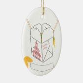  Fortune Cookie met Chinese Takeout Box Keramisch Ornament (Rechts)
