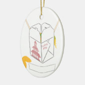  Fortune Cookie met Chinese Takeout Box Keramisch Ornament (Links)