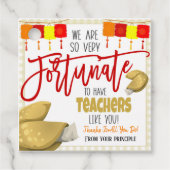 Fortune Cookie Teacher Dank je cadeau Label (Voorkant)