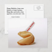 Fortune Cookie Verjaardag Groet Briefkaart (Voorkant / Achterkant)