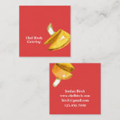 Fortune Cookies Koken Rood Vierkante Visitekaartje (Voorkant / Achterkant)