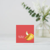 Fortune Cookies Koken Rood Vierkante Visitekaartje (Staand voorkant)