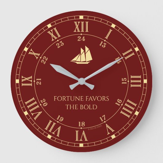 Fortune Favors the Bold Acrylwall Clock Grote Klok (Voorkant)