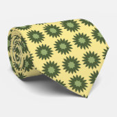 Fortune Geometric Floral Yellow & Olive Two-Sided Stropdas (Opgerold)