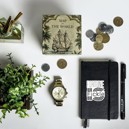 Fortune is wispelturige motivatie witte zwarte sti sticker