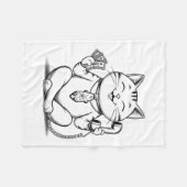 Fortune Kat Meme Graphic Kawaii Maneki Neko Doll Fleece Deken (Voorkant (Horizontaal))