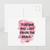 Fortune & Love geeft de voorkeur aan de moedige Mo Briefkaart (Voorkant / Achterkant)