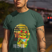Fortune Lucky Cat Maneki-Neko Modern Sunset T-shirt