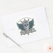 Fortune staat voor de gewaagde quote  schedelvleug ronde sticker (Envelop)