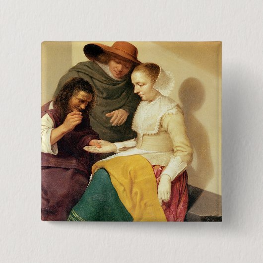 Fortune Teller, 1631 Vierkante Button 5,1 Cm (Voorkant)