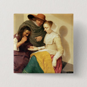 Fortune Teller, 1631 Vierkante Button 5,1 Cm