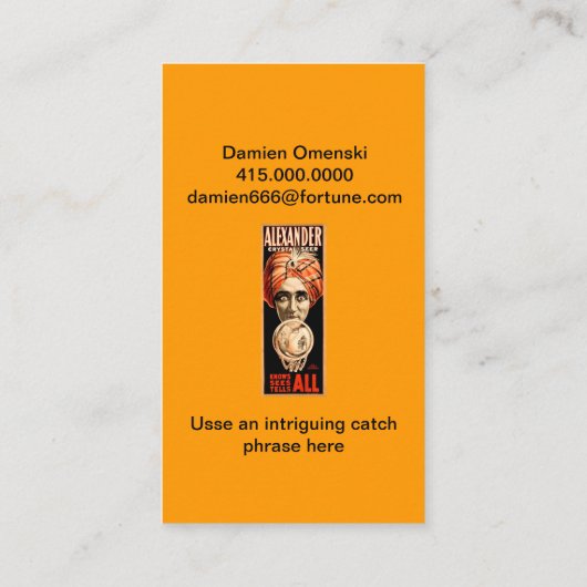 Fortune Teller Crystal Ball Contactkaartje (Achterkant)