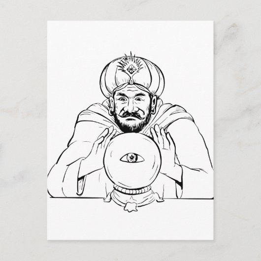 Fortune Teller Crystal Ball Drawing Briefkaart (Voorkant)