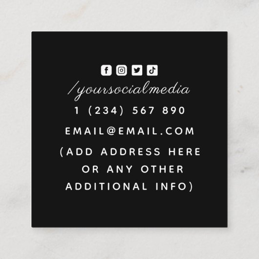 Fortune Teller Energy Healer Magic Potion Diamond Vierkante Visitekaartje (Achterkant)