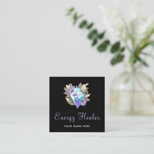 Fortune Teller Energy Healer Magic Potion Diamond Vierkante Visitekaartje (Staand voorkant)