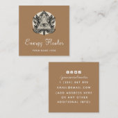 Fortune Teller Esoteric Alle Zien Oog Lotus Beige Vierkante Visitekaartje (Voorkant / Achterkant)