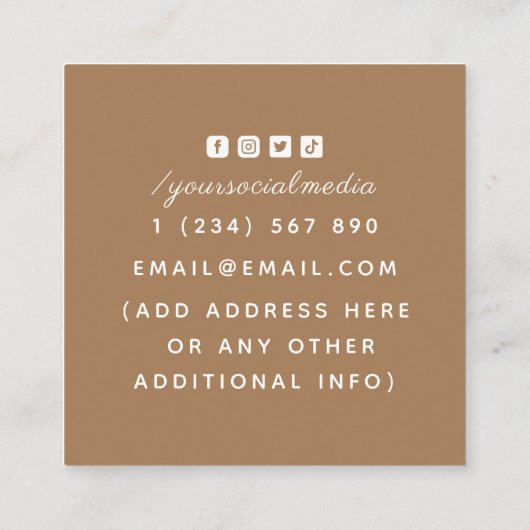 Fortune Teller Esoteric Alle Zien Oog Lotus Beige Vierkante Visitekaartje (Achterkant)