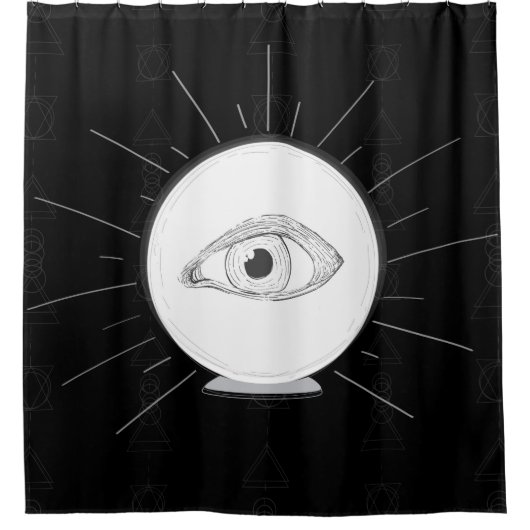 Fortune Teller Eye Seer Esoteric Crystal Ball Douchegordijn (Voorkant)