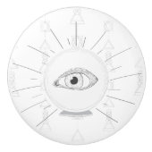 Fortune Teller Eye Seer Esoteric Crystal Ball Keramische Knop (Voorkant)