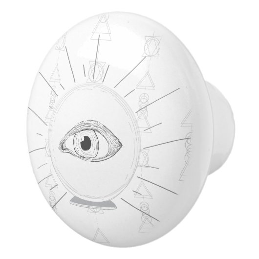 Fortune Teller Eye Seer Esoteric Crystal Ball Keramische Knop (Rechts)