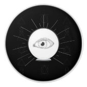 Fortune Teller Eye Seer Esoteric Crystal Ball Keramische Knop (Voorkant)