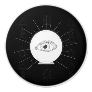 Fortune Teller Eye Seer Esoteric Crystal Ball Keramische Knop