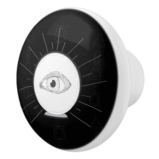 Fortune Teller Eye Seer Esoteric Crystal Ball Keramische Knop (Rechts)