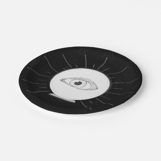 Fortune Teller Eye Seer Esoteric Crystal Ball Papieren Bordje (Gekanteld)