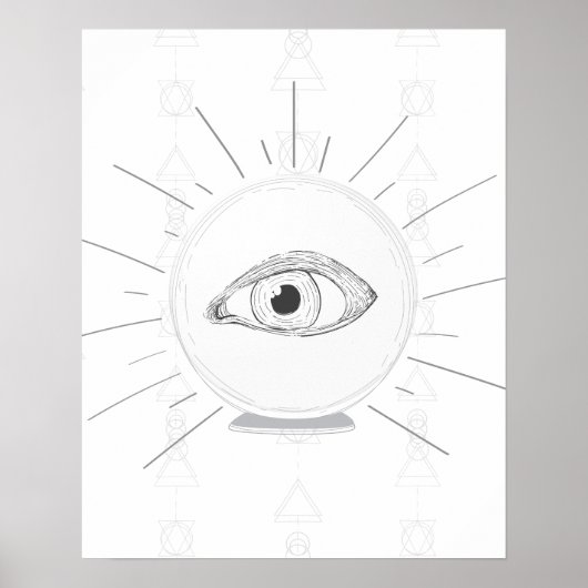 Fortune Teller Eye Seer Esoteric Crystal Ball Poster (Voorkant)