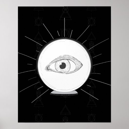 Fortune Teller Eye Seer Esoteric Crystal Ball Poster (Voorkant)