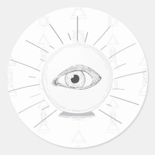 Fortune Teller Eye Seer Esoteric Crystal Ball Ronde Sticker