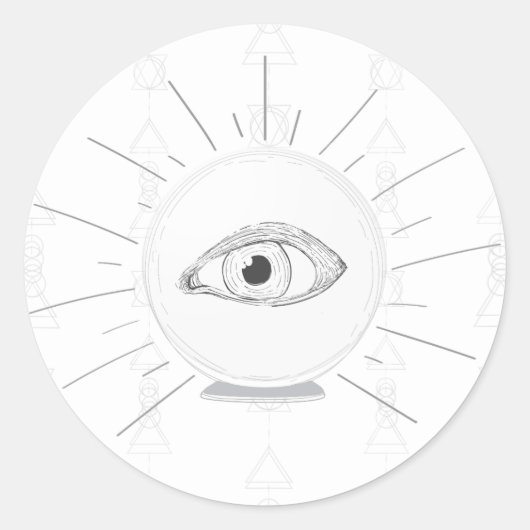 Fortune Teller Eye Seer Esoteric Crystal Ball Ronde Sticker (Voorkant)