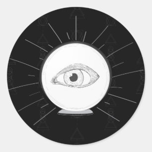 Fortune Teller Eye Seer Esoteric Crystal Ball Ronde Sticker