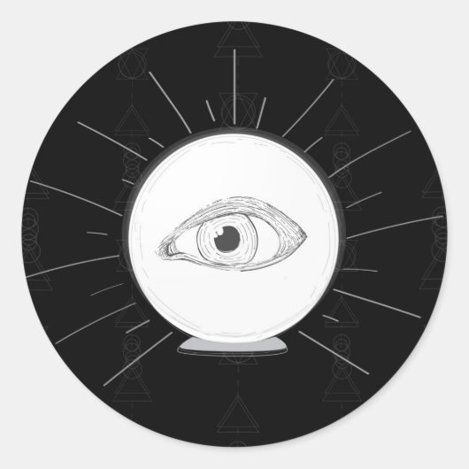 Fortune Teller Eye Seer Esoteric Crystal Ball Ronde Sticker (Voorkant)