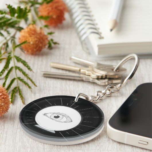 Fortune Teller Eye Seer Esoteric Crystal Ball Sleutelhanger (Voorkant Rechts)