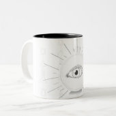 Fortune Teller Eye Seer Esoteric Crystal Ball Tweekleurige Koffiemok (Voorkant links)