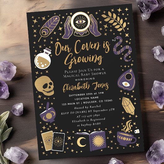 Fortune Teller Future Witchy Baby shower Kaart