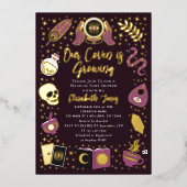 Fortune Teller Future Witchy Girl Baby shower Folie Uitnodiging (Voorkant)