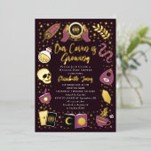 Fortune Teller Future Witchy Girl Baby shower Folie Uitnodiging (Staand Voorkant)