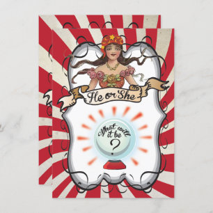 Fortune Teller Gypsy Gender Reopenbaart de Uitnodi Kaart