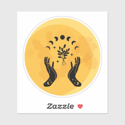 Fortune Teller Hand Moon Halloween Sticker (Vel)