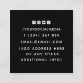 Fortune Teller Healing Hands & Blauwgroen diamants Vierkante Visitekaartje (Achterkant)